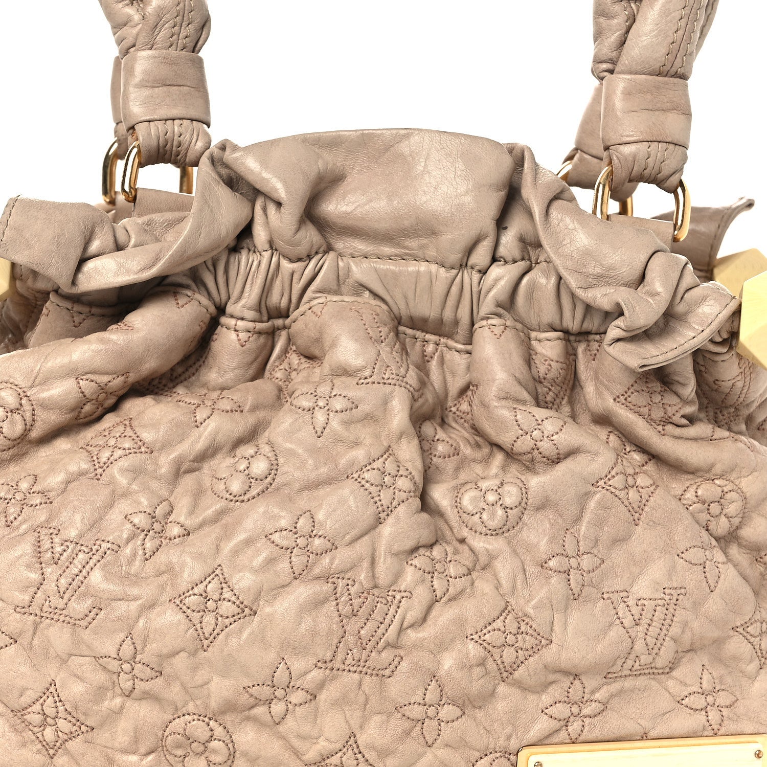 FASHIONPHILE Lambskin Olympe Stratus PM Ecru 7 of 10