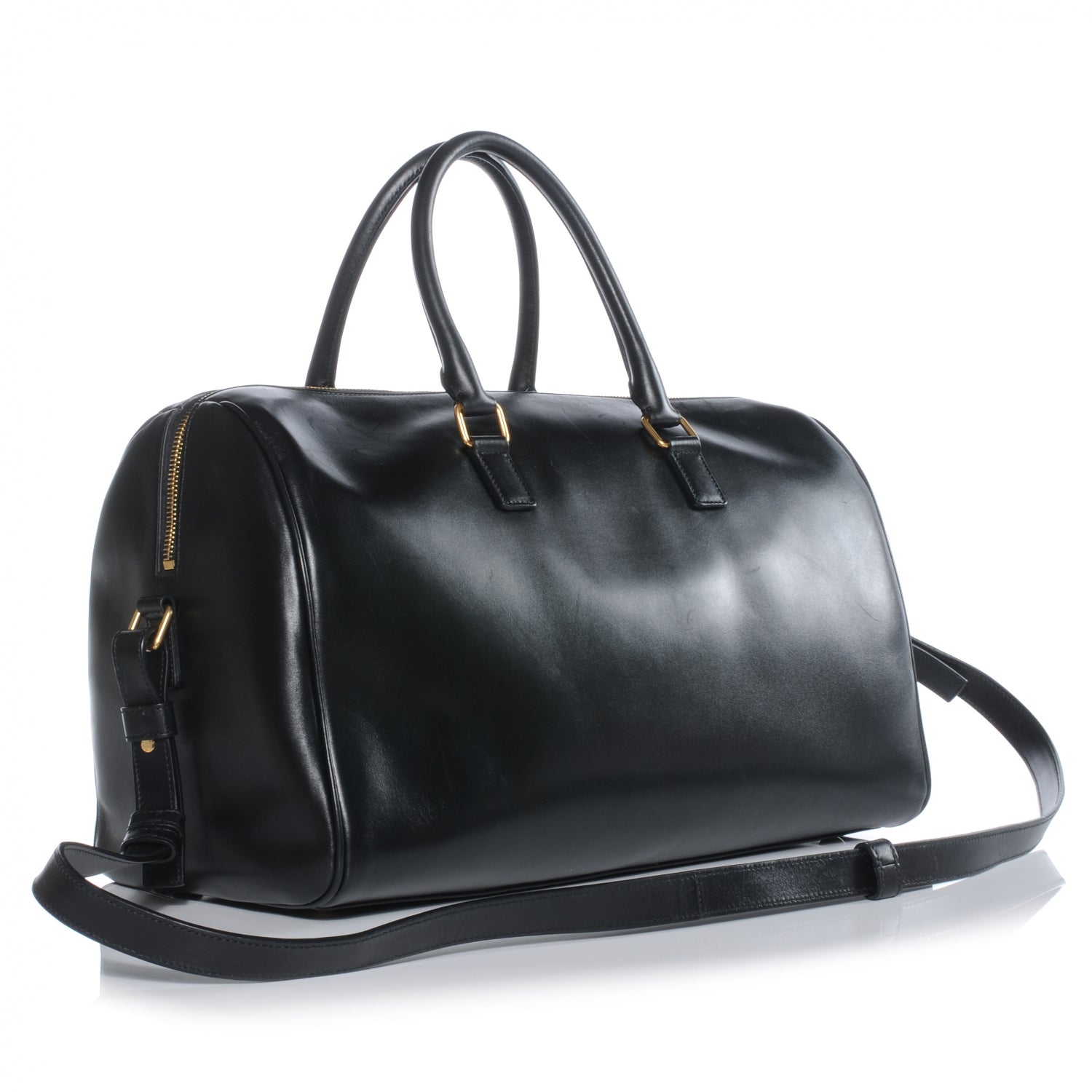 Saint Laurent Leather Classic Duffle 12 Bag Black 3 of 8
