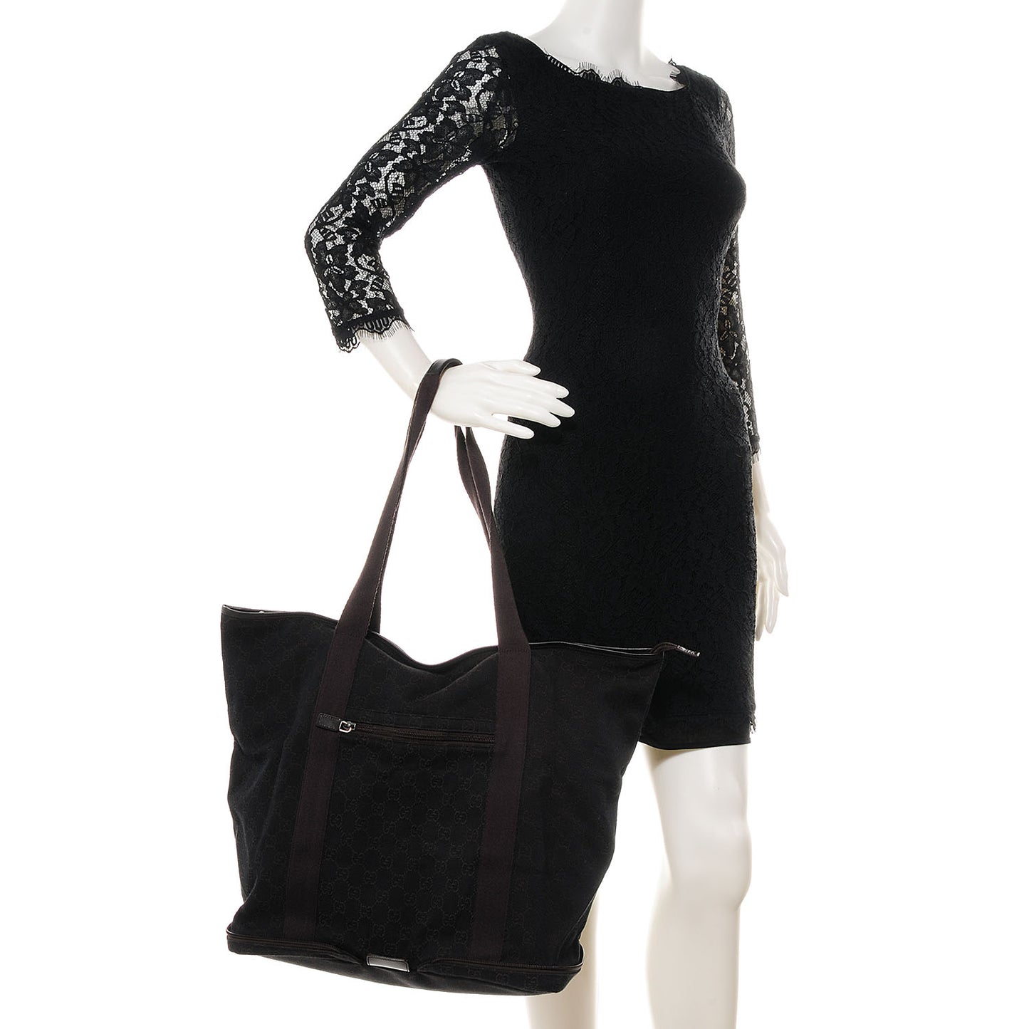 Denim Monogram Large Collapsible Travel Tote Dark Brown