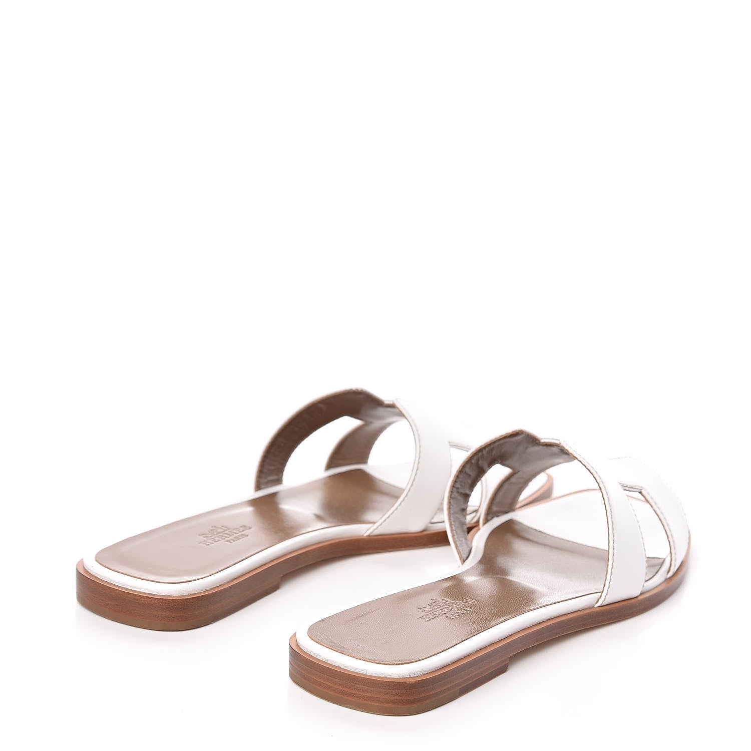 Hermes Box Calfskin Oran Sandals 36.5 White 4 of 8