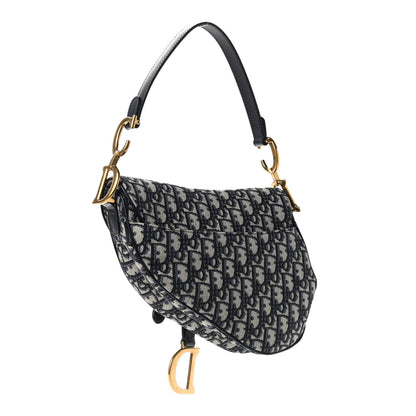 Christian Dior Oblique Saddle Bag Blue 3 of 8
