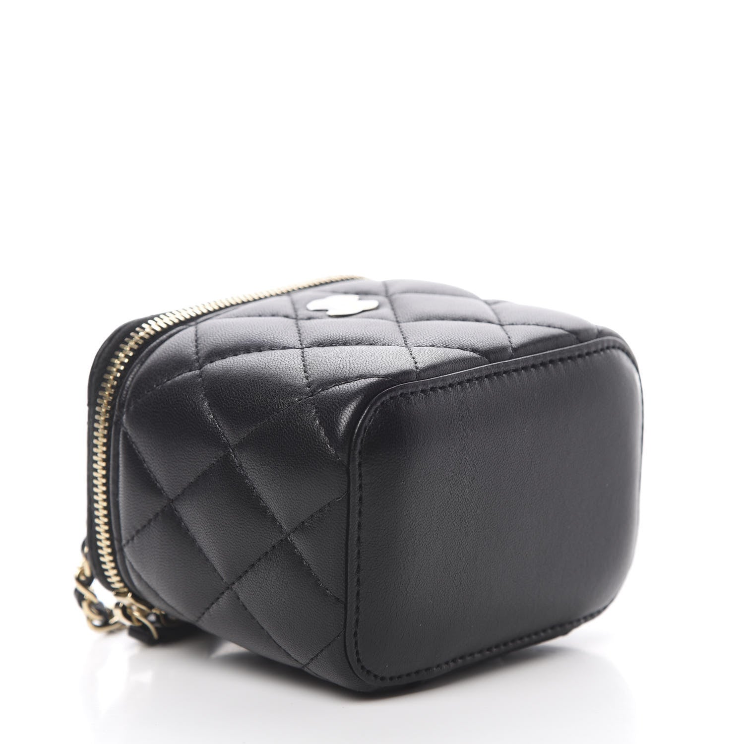 Chanel Lambskin Quilted Mini Vanity Case With Chain Black 4 of 11
