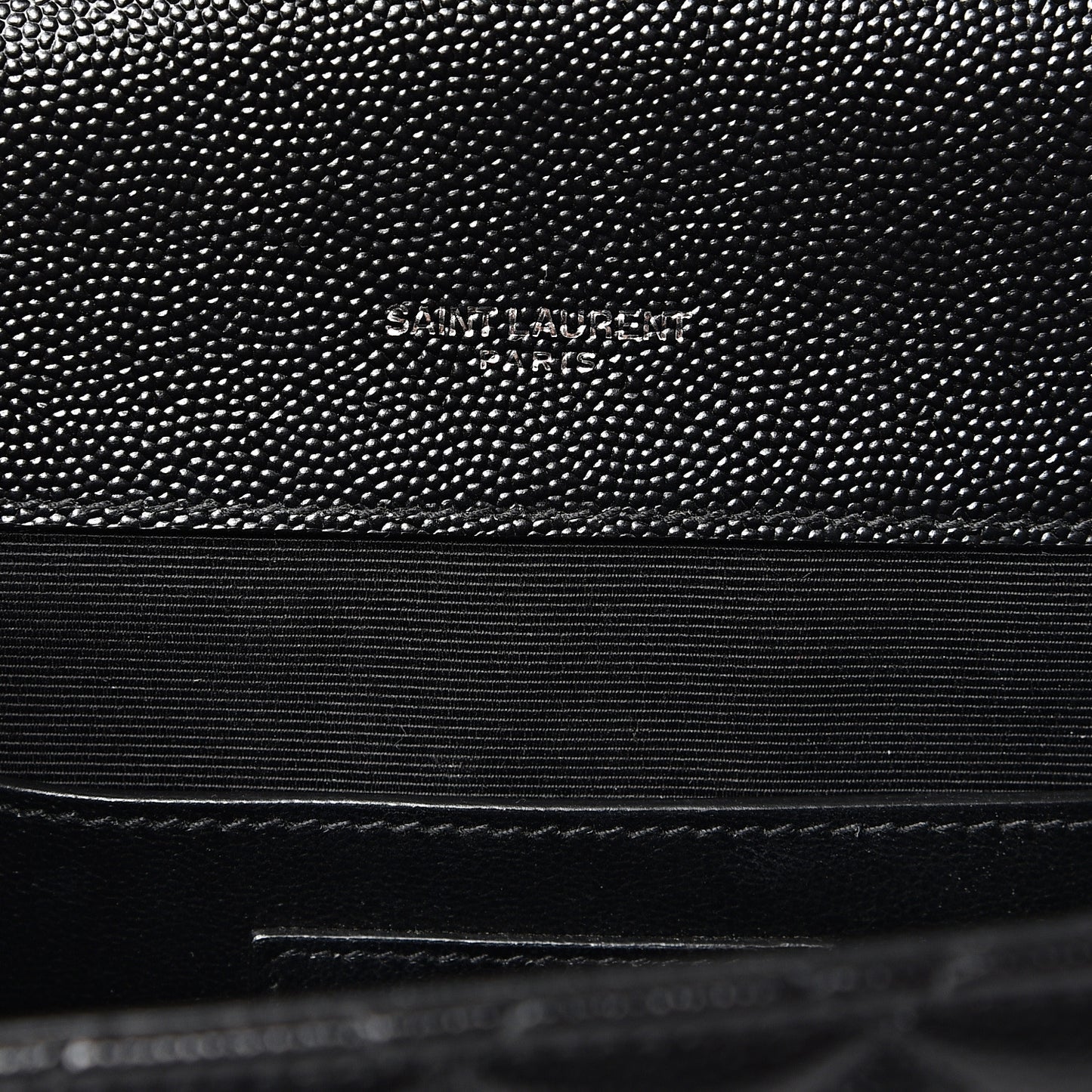 Grain De Poudre Textured Mixed Matelasse Triquilt Small Monogram Satchel Black