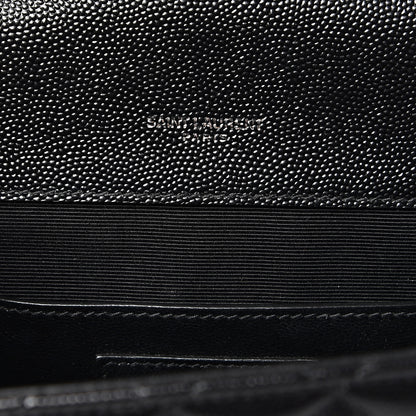 Saint Laurent Grain De Poudre Textured Mixed Matelasse Triquilt Small Monogram Satchel Black 5 of 10
