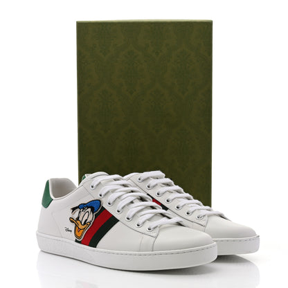 Gucci X DISNEY Calfskin Miro Soft Web Donald Duck Womens Ace Sneakers 41 White New Shamarock 9 of 9