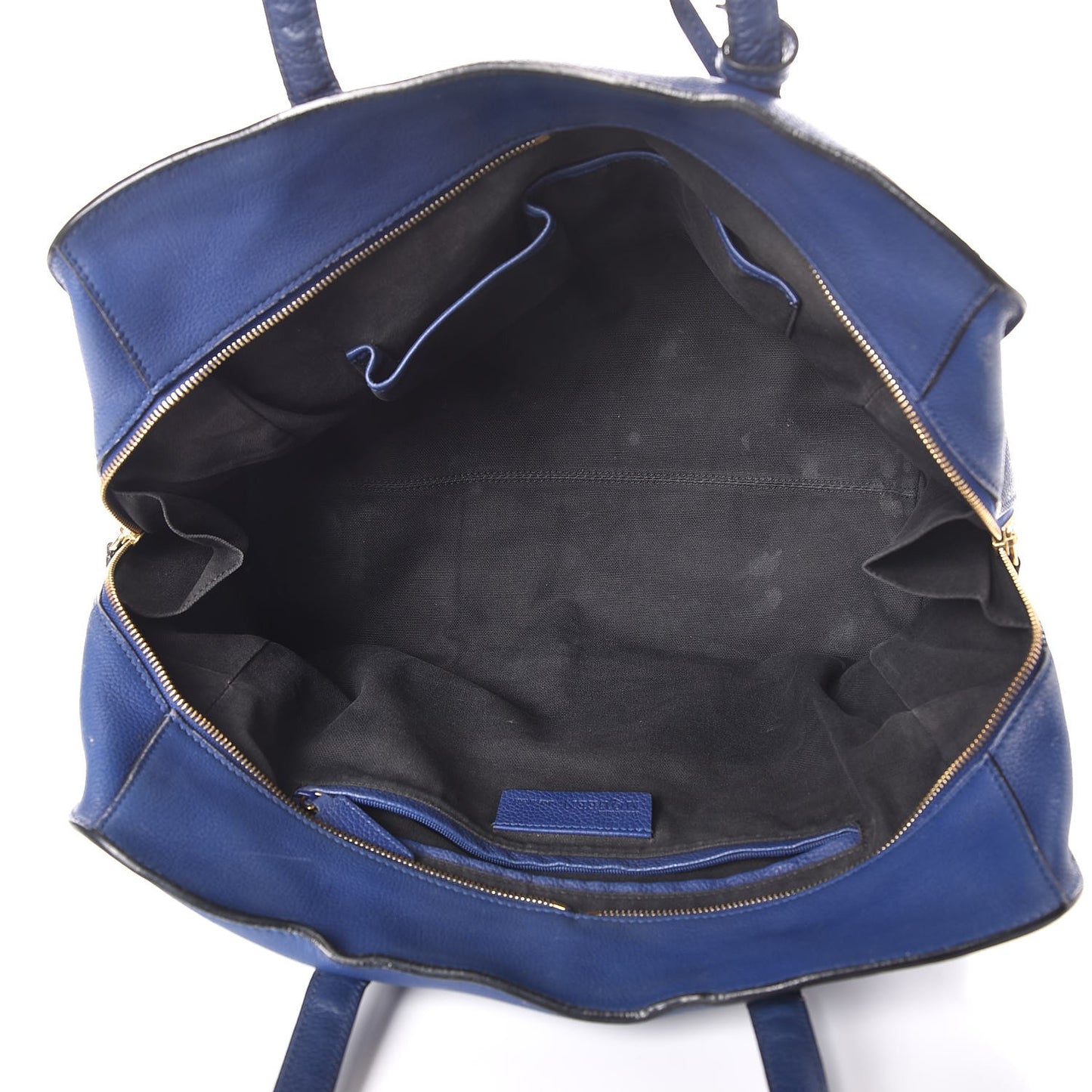 Pebbled Calfskin Large Skull Padlock Zip Around Tote Ultramarine