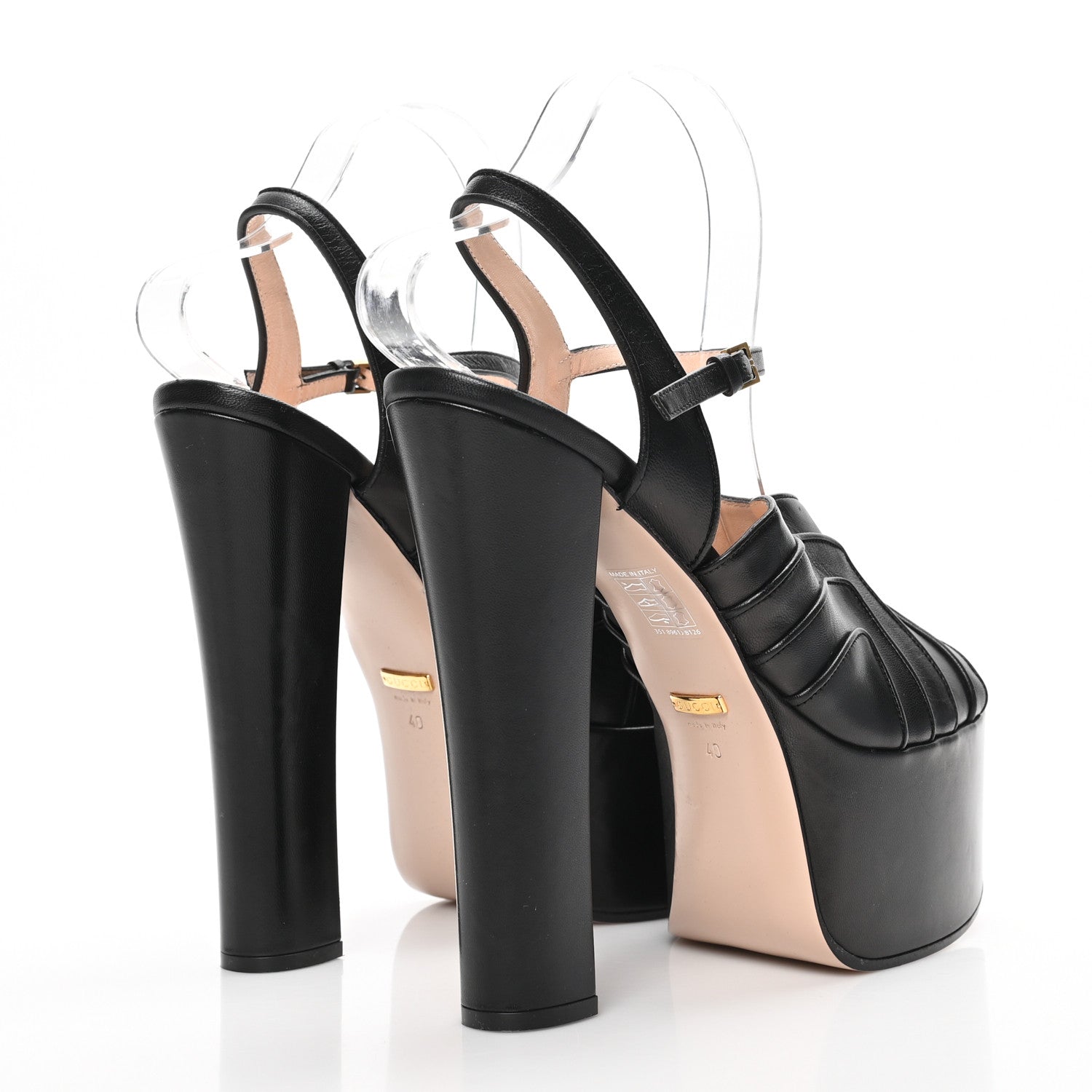 Gucci Malaga Kid Keyla Platform Slingback Sandals 40.5 Black 4 of 8