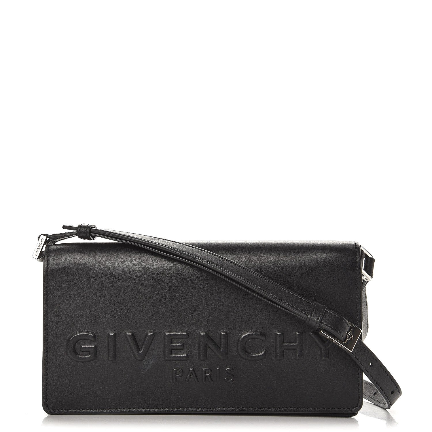 Givenchy Calfskin Logo Debossed Crossbody Black 1 of 7