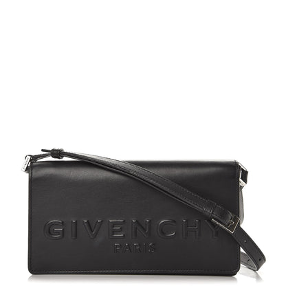 Givenchy Calfskin Logo Debossed Crossbody Black 1 of 7