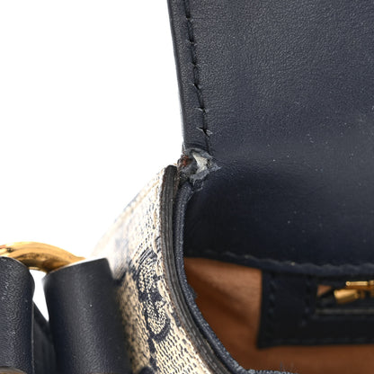 Gucci GG Supreme Monogram Small Messenger Shoulder Bag Beige Blue Navy 16 of 17