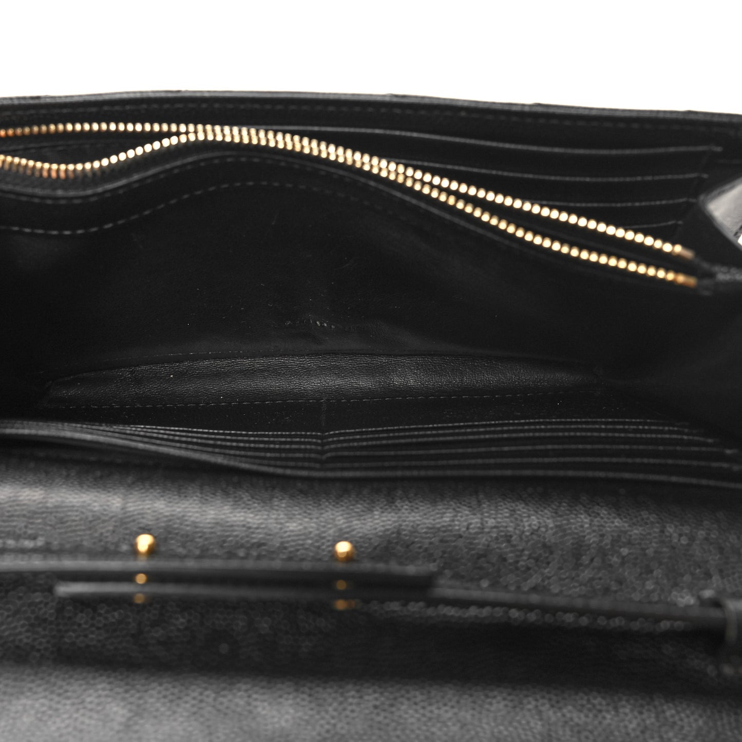 Grain De Poudre Matelasse Chevron Monogram Chain Wallet Black