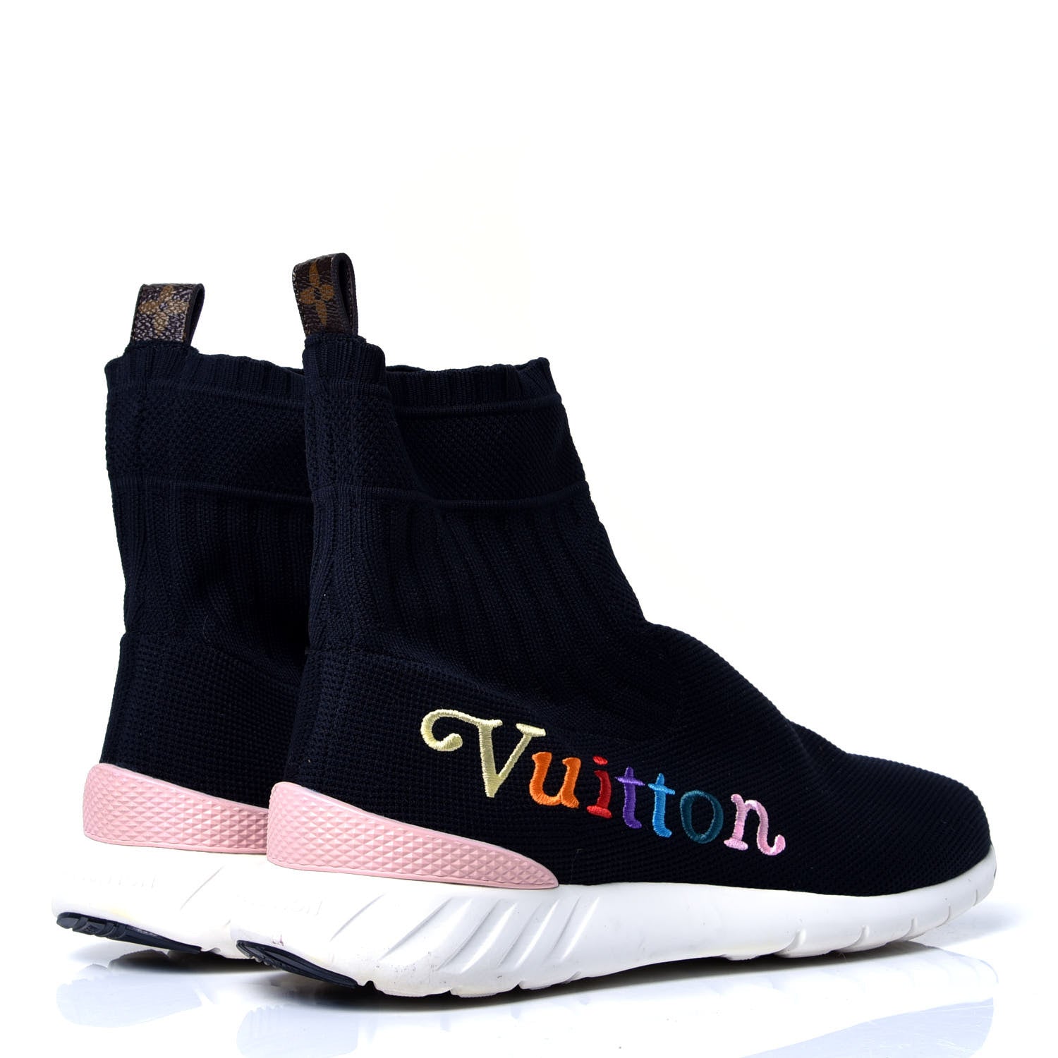 Louis Vuitton Stretch Fabric Aftergame Wave Sneaker Boots 38.5 Black 3 of 5