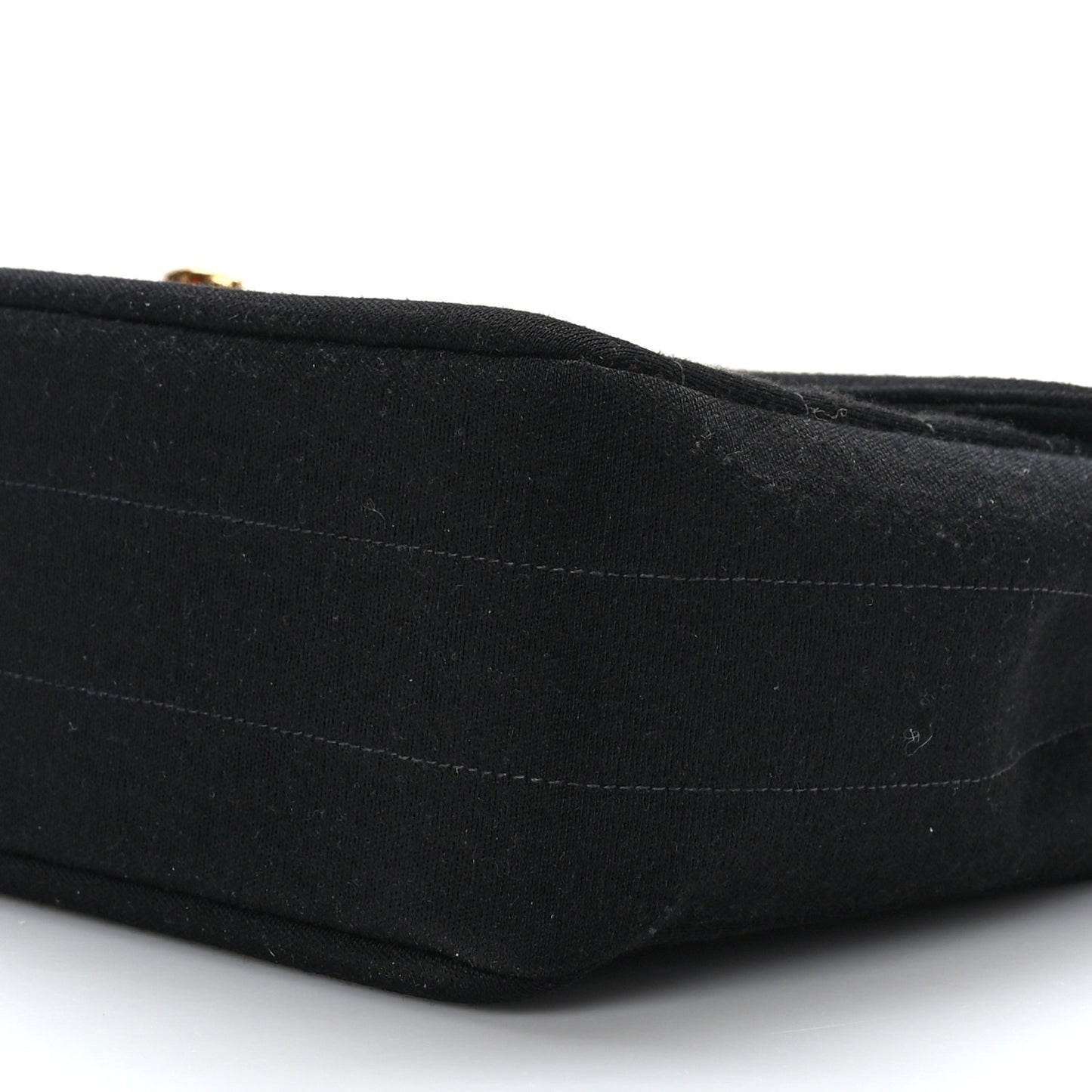 Jersey Horizontal Quilted Jumbo Single Flap Black