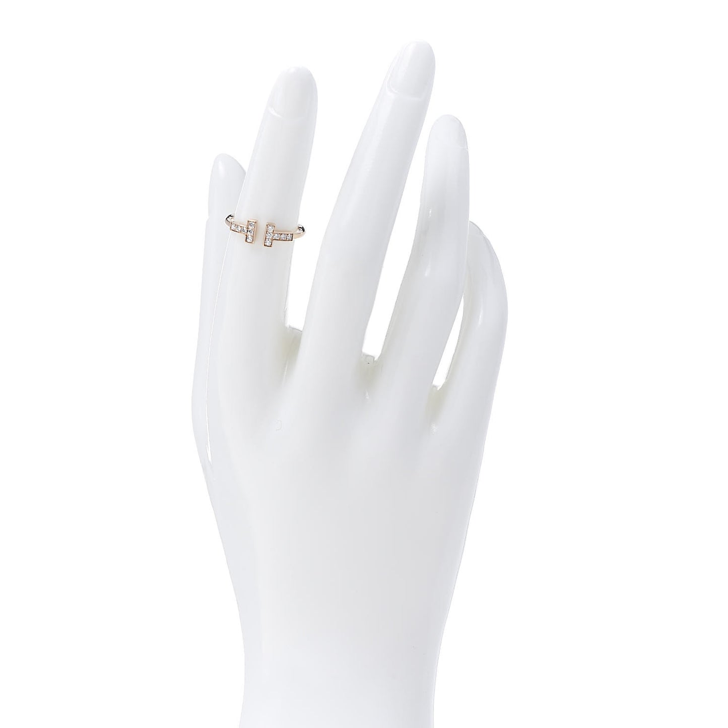 18K Rose Gold Diamond T Wire Ring 49 5