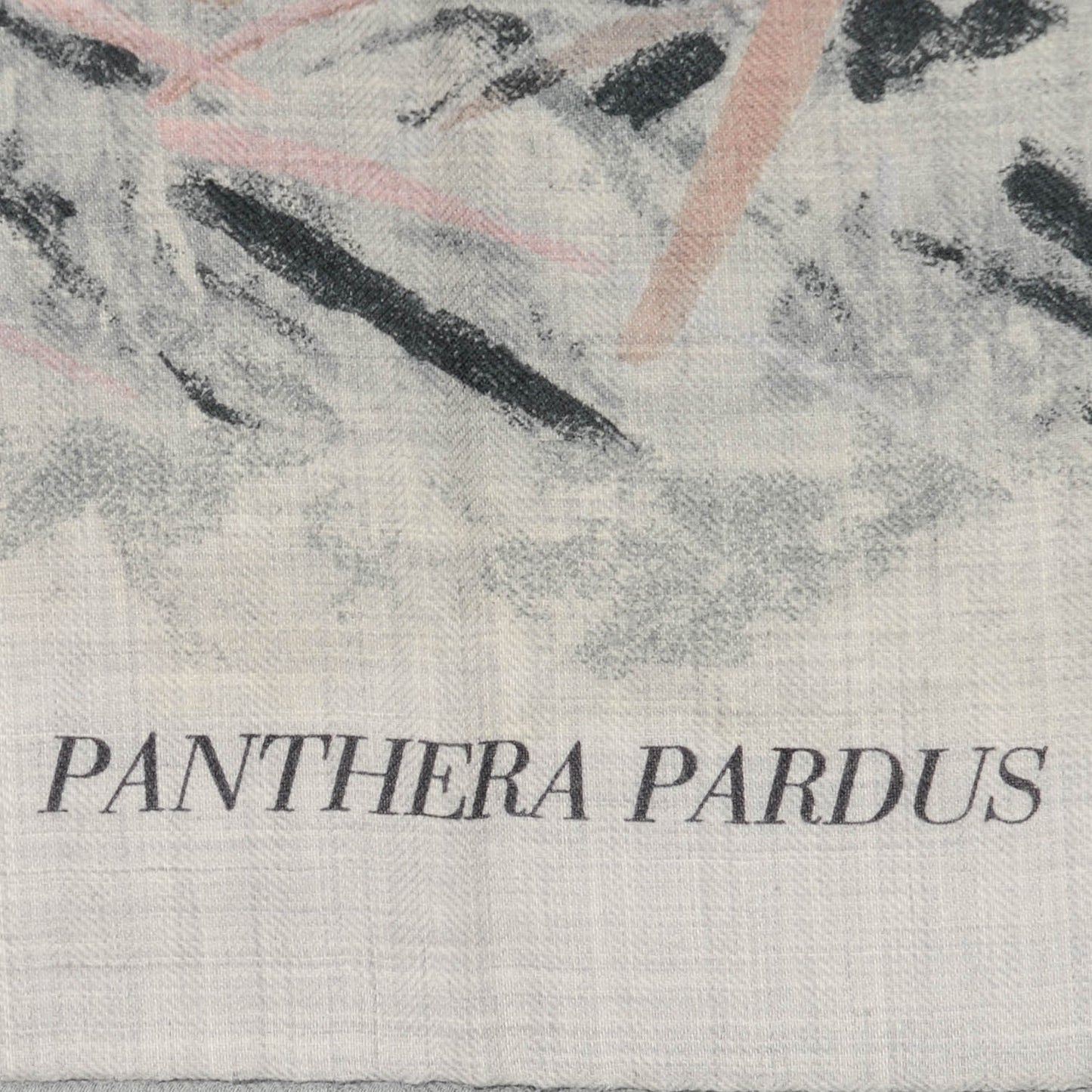 Cashmere Silk Panthera Pardus Shawl 140 Gris Chine Rose Ardoise