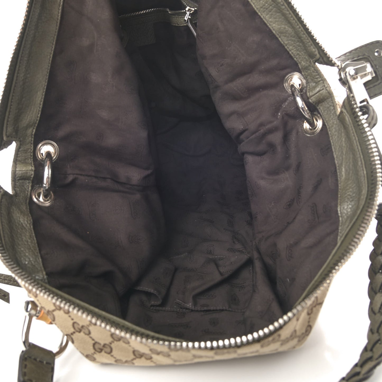 Monogram Large Bamboo Bar Tassel Shoulder Bag Brown