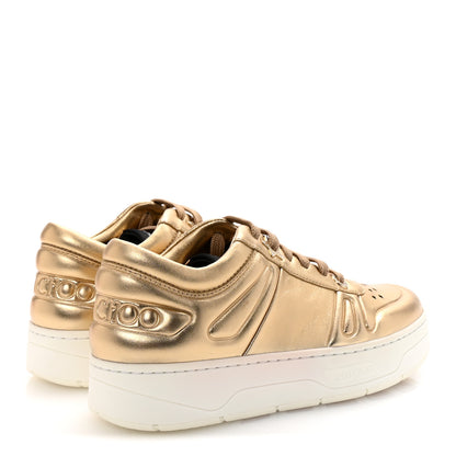 Jimmy Choo Metallic Calfskin Hawaii/F Ier Sneakers 37.5 Gold 5 of 10