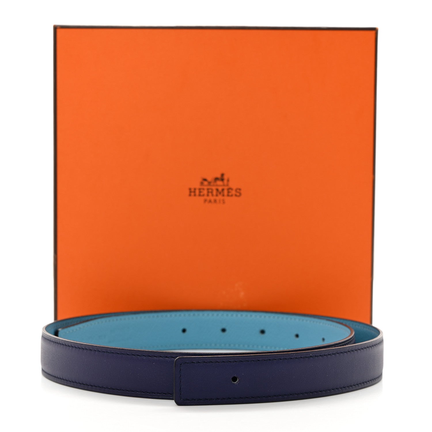 Hermes Epsom Swift 24mm Belt Strap 80 32 Bleu Paon Iris 9 of 9