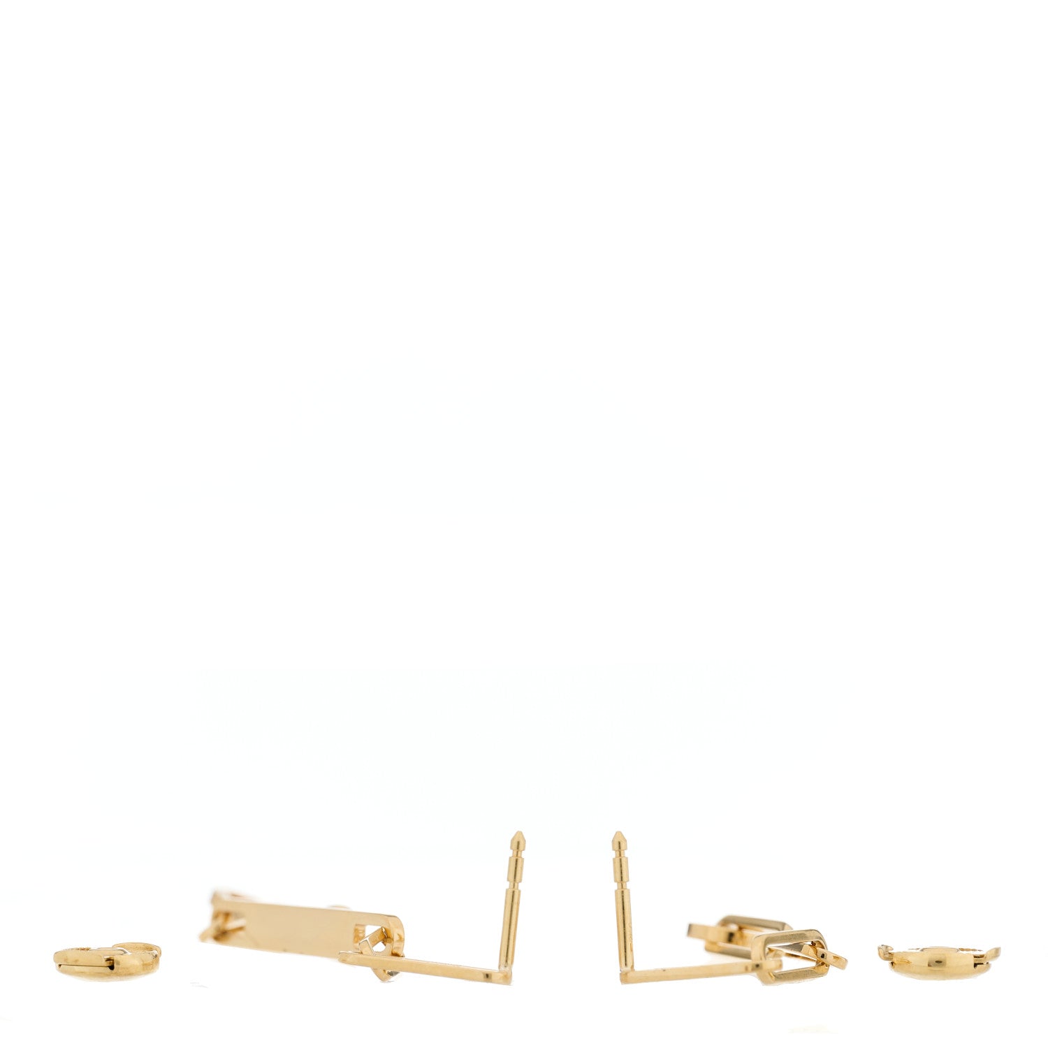 Hermes 18K Yellow Gold TPM Kelly Chaine Earrings 3 of 4
