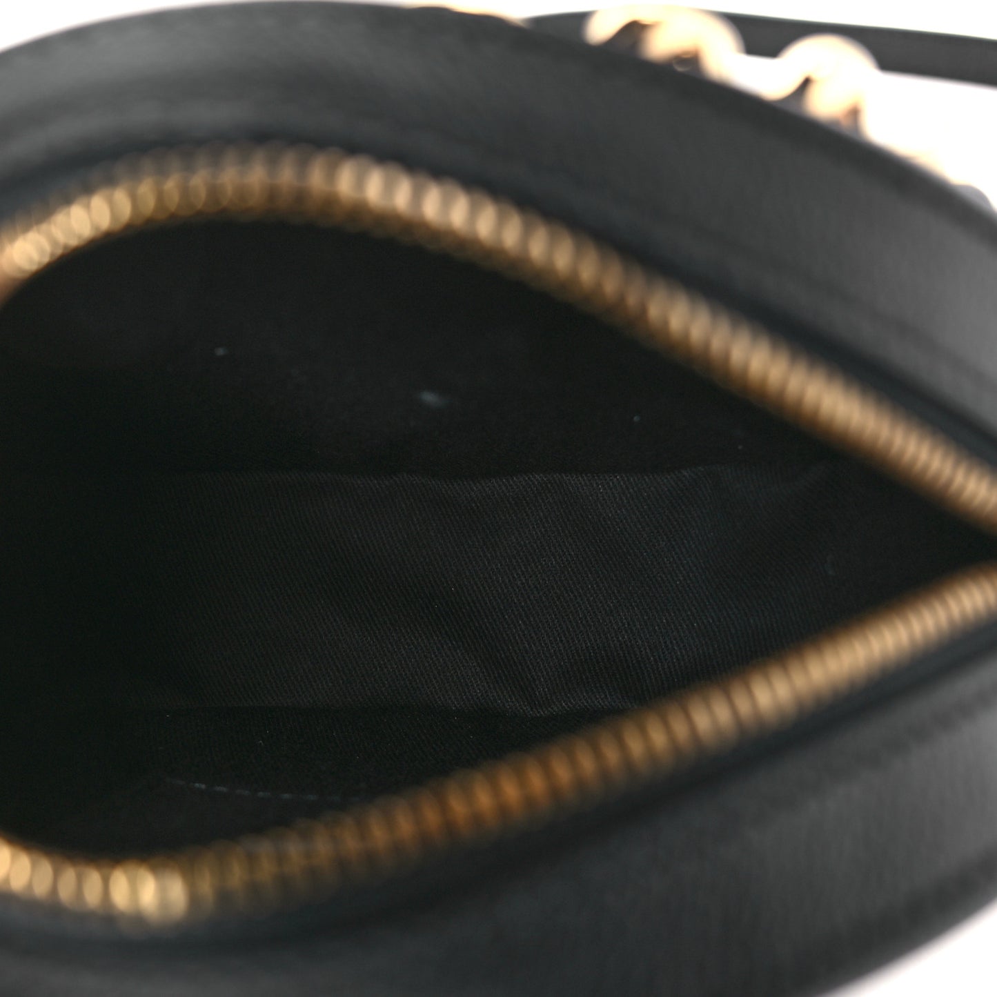 Calfskin Mini La Medusa Chain Round Crossbody Bag Black
