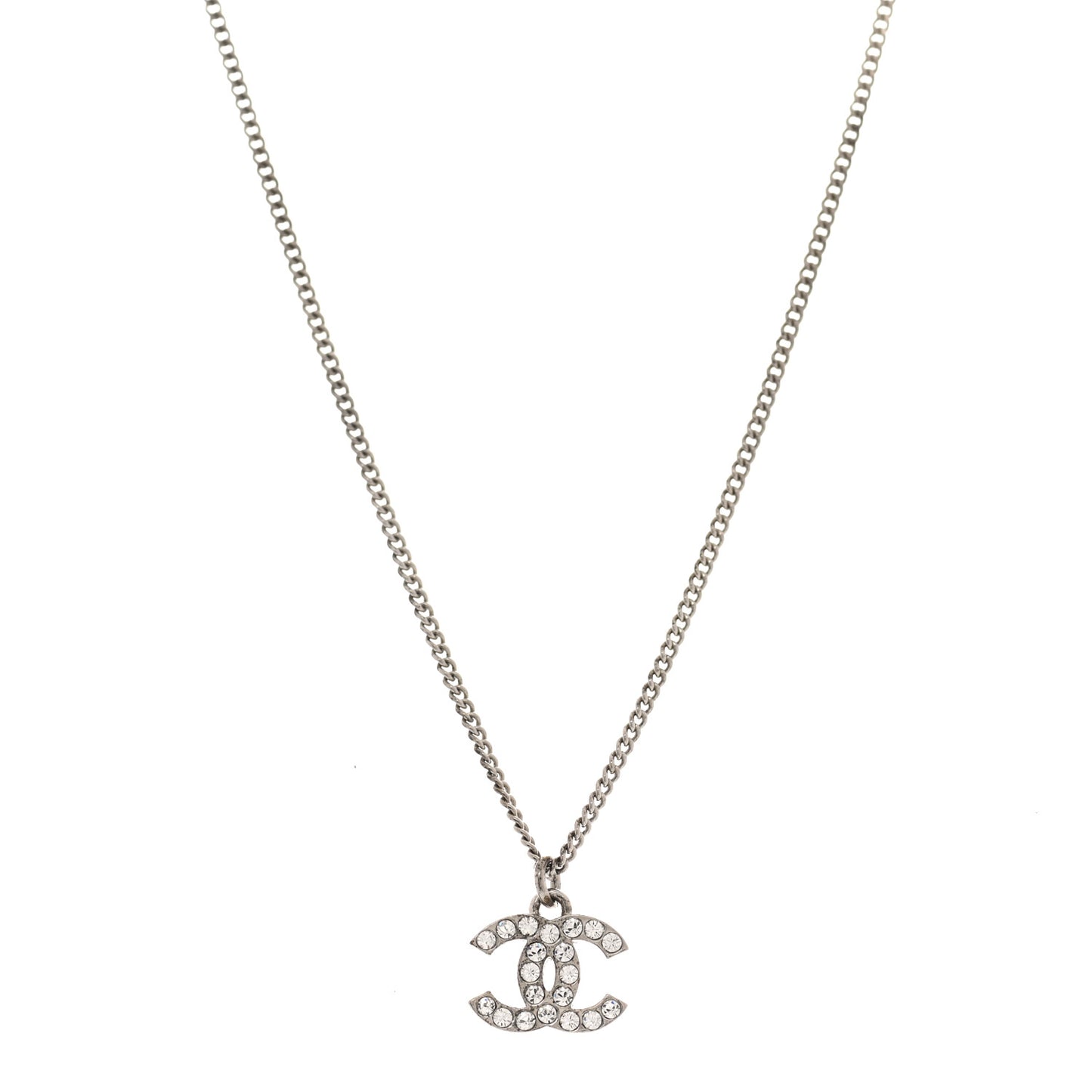 Crystal Timeless CC Necklace Silver