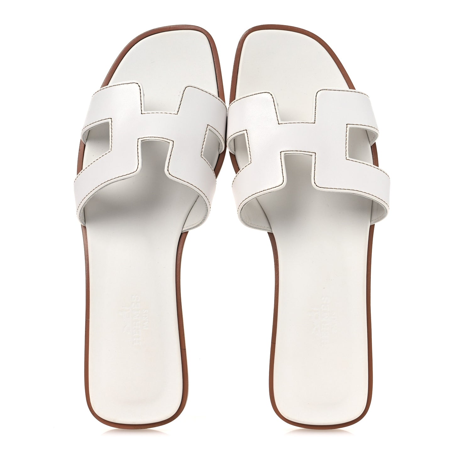 Box Calfskin Oran Sandals 38 White