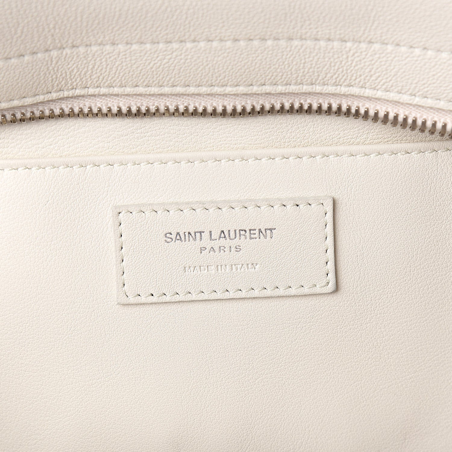 Saint Laurent Smooth Calfskin Heart Embroidered Baby Monogram Downtown Cabas New Milk 6 of 16