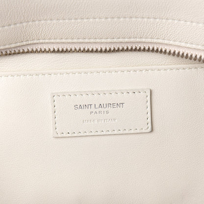 Saint Laurent Smooth Calfskin Heart Embroidered Baby Monogram Downtown Cabas New Milk 6 of 16