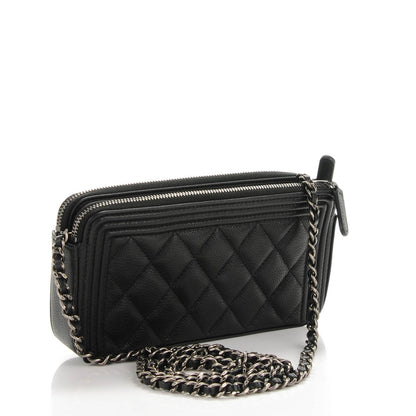 Chanel Caviar Quilted Small Boy Clutch With Chain Black 3 of 8