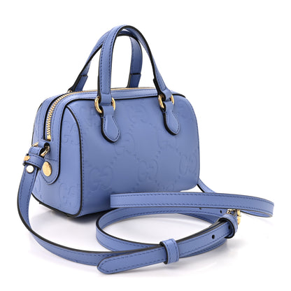 Gucci Gilbert Calfskin Jumbo GG Embossed Super Mini Top Handle Bowler Bag Bloom Lavender 2 of 11