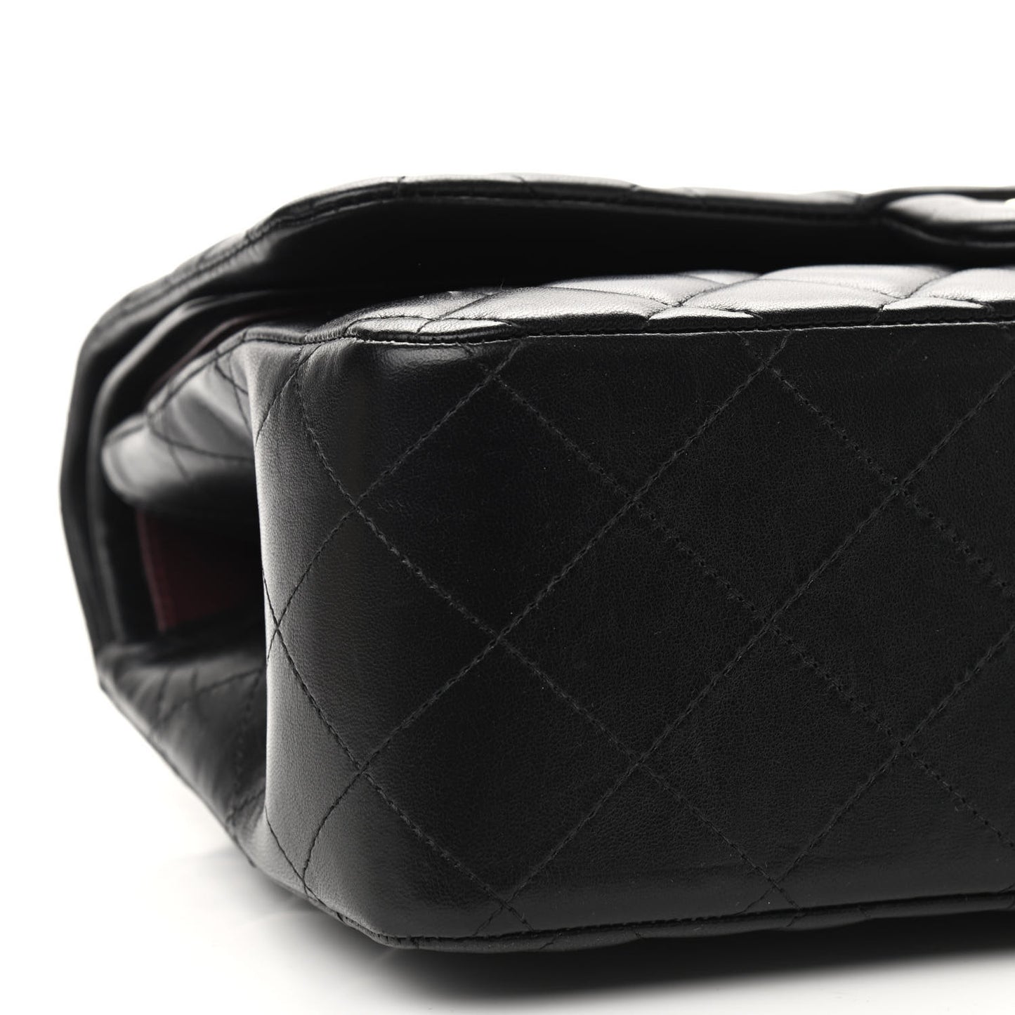 Lambskin Quilted Jumbo Double Flap Black