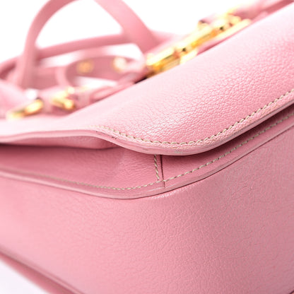Miu Miu Goatskin Madras Shopping Tote Rosa 9 of 27