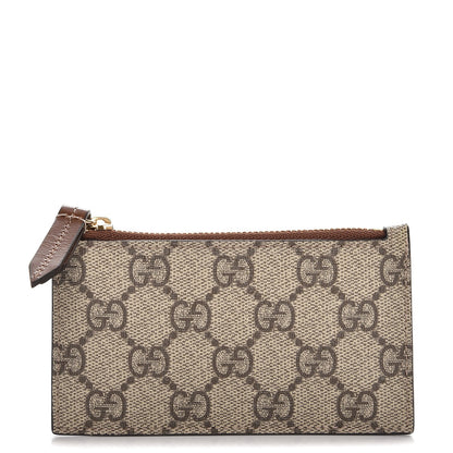Gucci GG Supreme Monogram Coin Case Card Holder Brown 1 of 6
