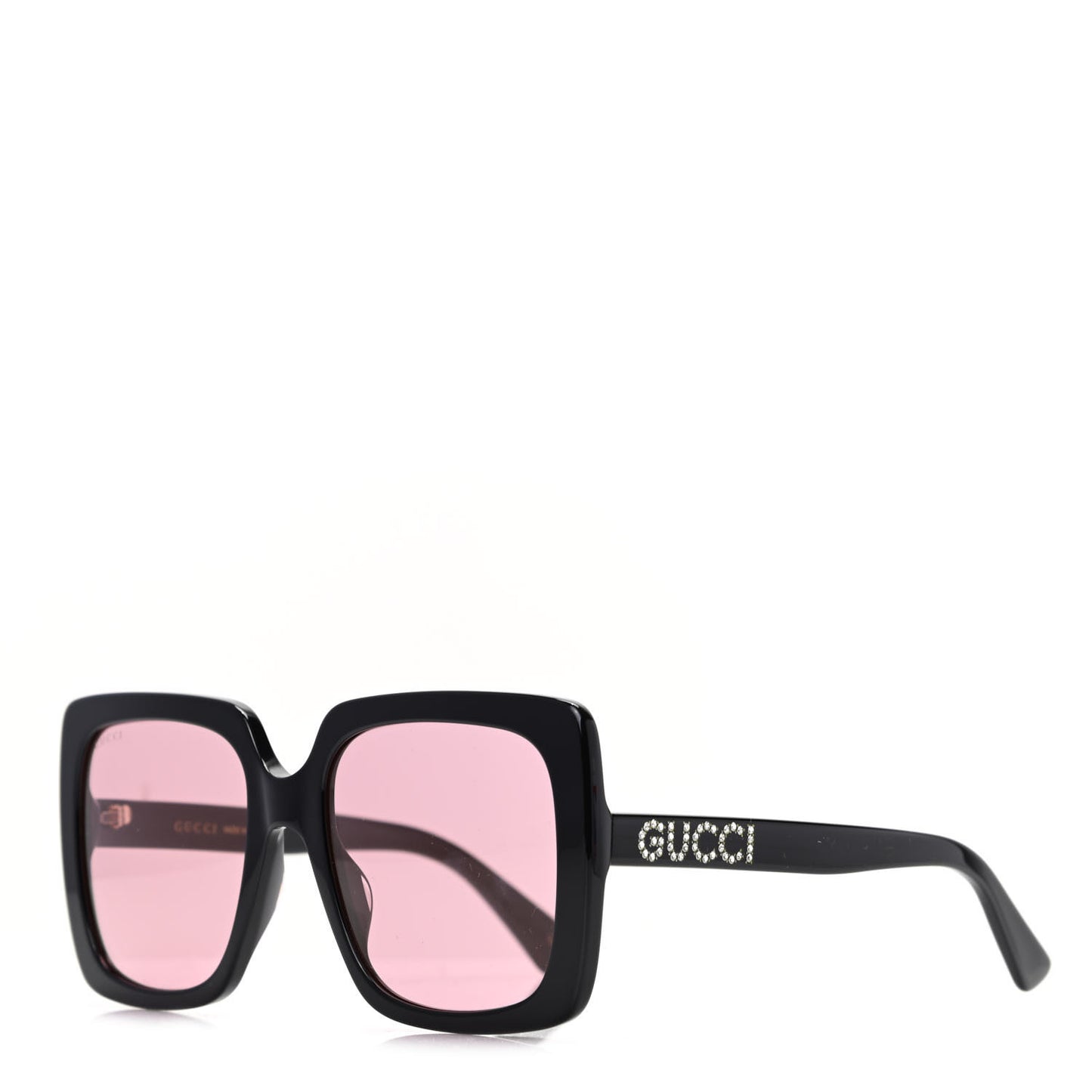 Crystal Square Frame GG Sunglasses GG0418S Black Pink