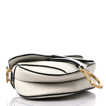 Christian Dior Grained Calfskin Mini Saddle Bag White 4 of 9