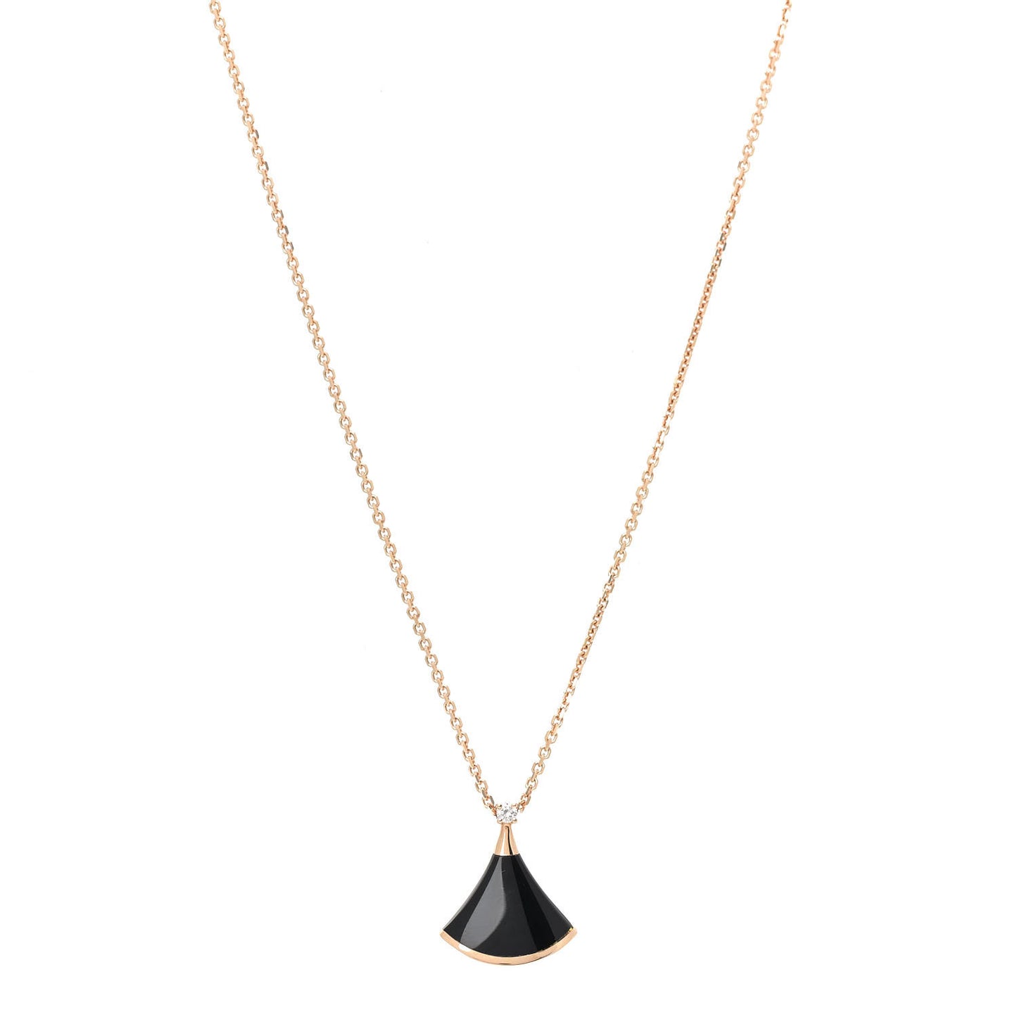 18K Rose Gold Diamond Black Onyx Divas' Dream Pendant Necklace