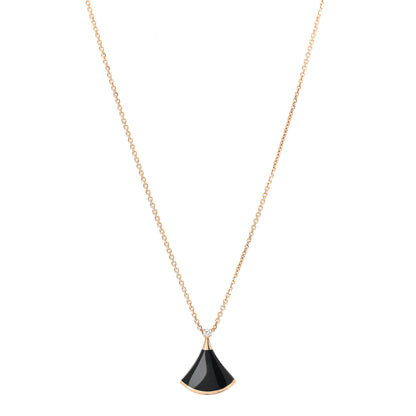 Bulgari 18K Rose Gold Diamond Black Onyx Divas' Dream Pendant Necklace 1 of 5