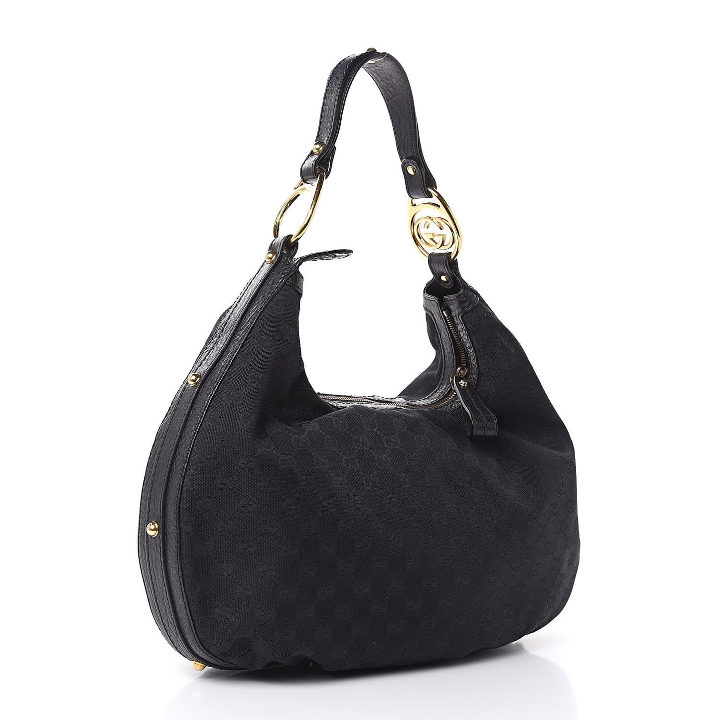 Monogram Medium Interlocking Hobo Black
