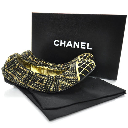 Chanel Tweed Caged Ballet Flats 37.5 4 of 8