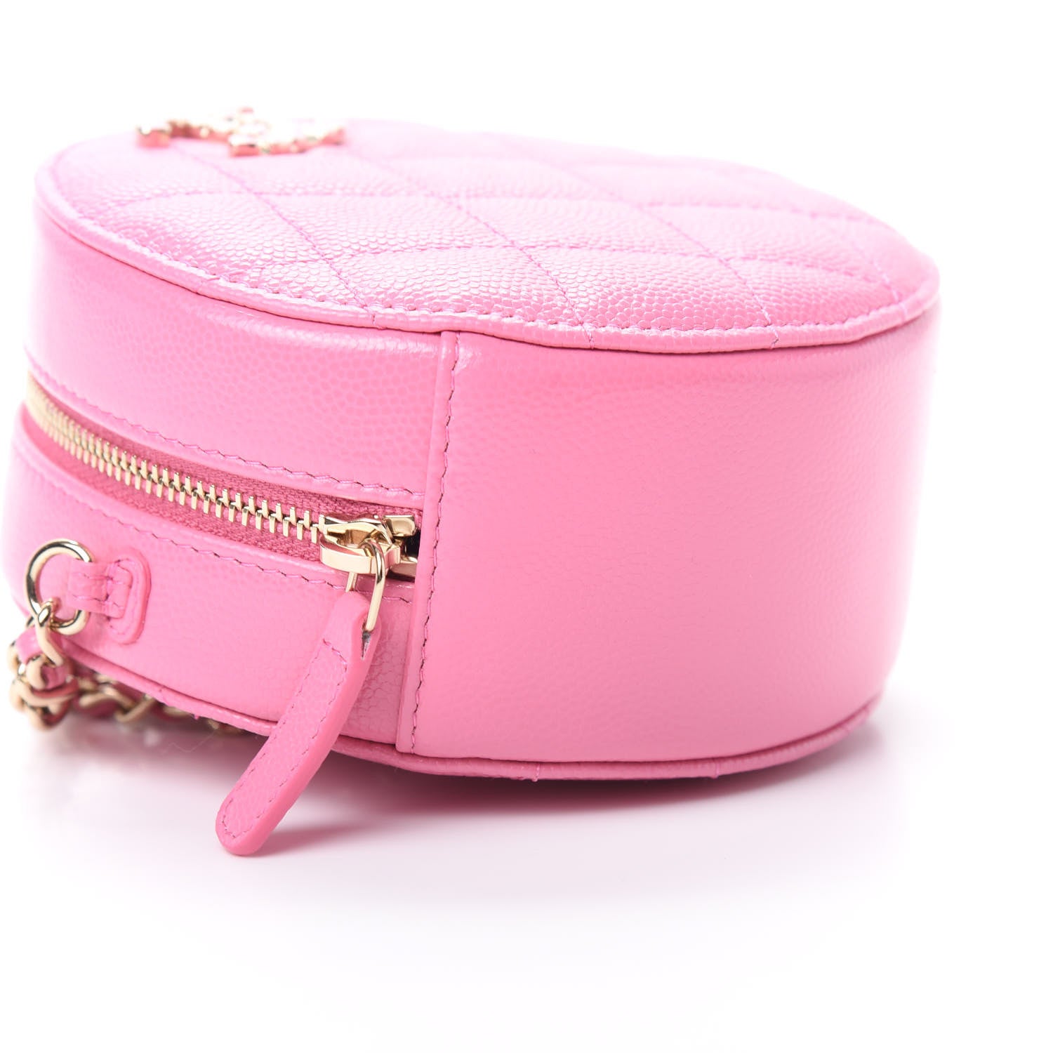 Chanel Caviar Quilted Gripoix CC Round Clutch With Chain Pink 9 of 11