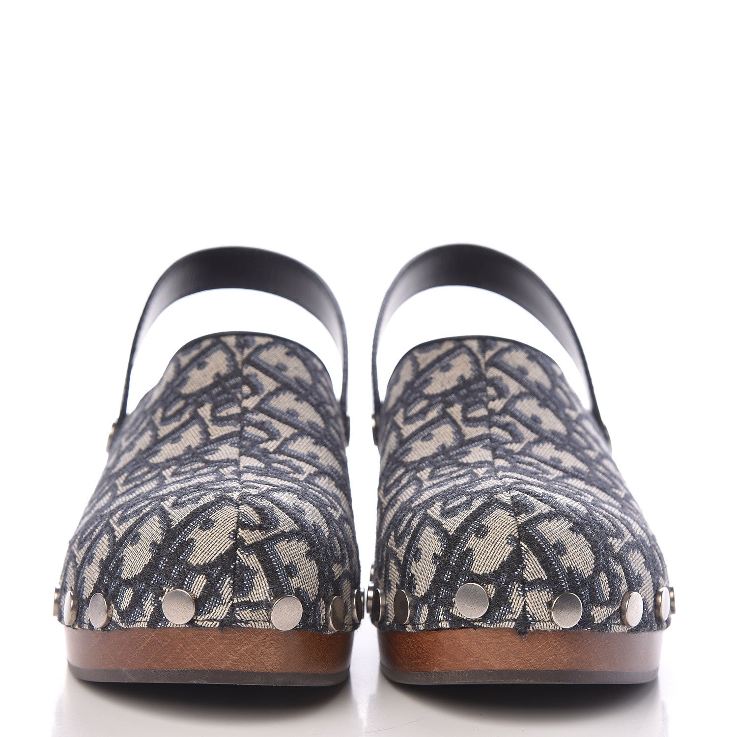 Christian Dior Canvas Oblique Diorquake 20mm Slingback Clogs 41 Deep Blue 2 of 8