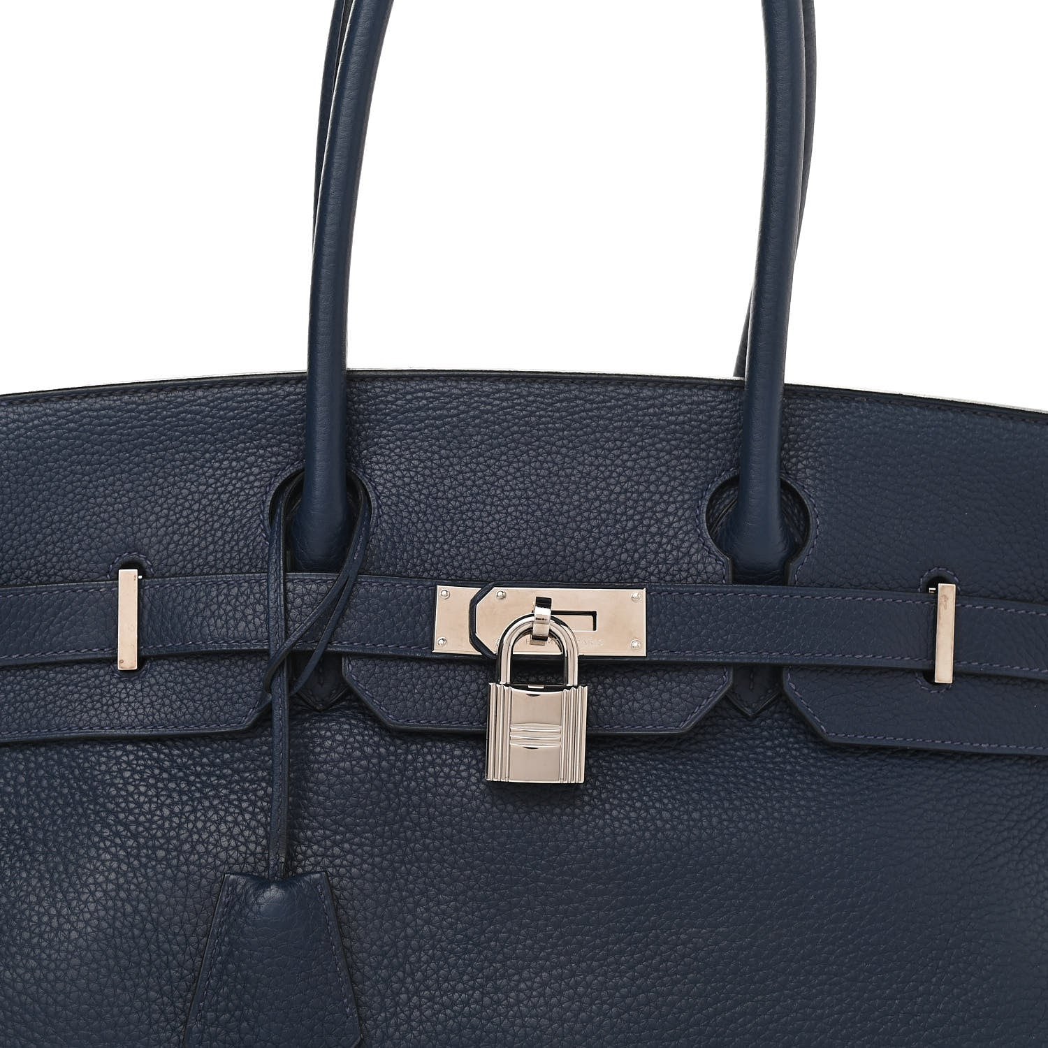 Hermes Taurillon Clemence JPG Shoulder Birkin II 42 Bleu Marine 7 of 12