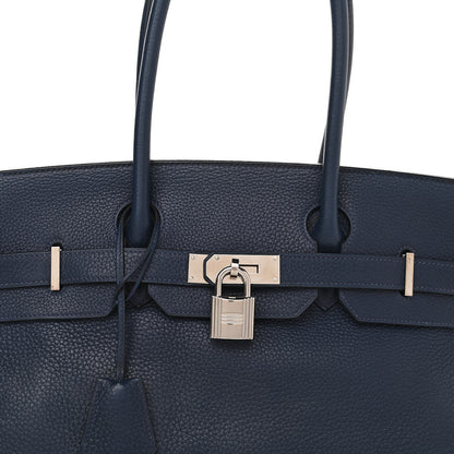 Hermes Taurillon Clemence JPG Shoulder Birkin II 42 Bleu Marine 7 of 12