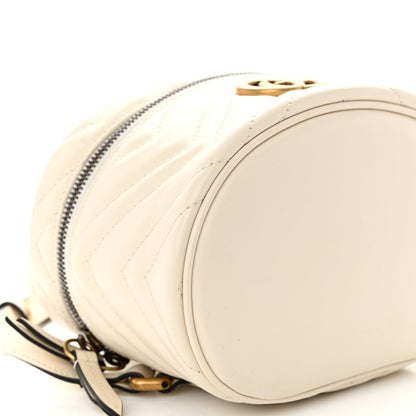 Gucci Calfskin Matelasse Mini GG Marmont Round Backpack White 8 of 9