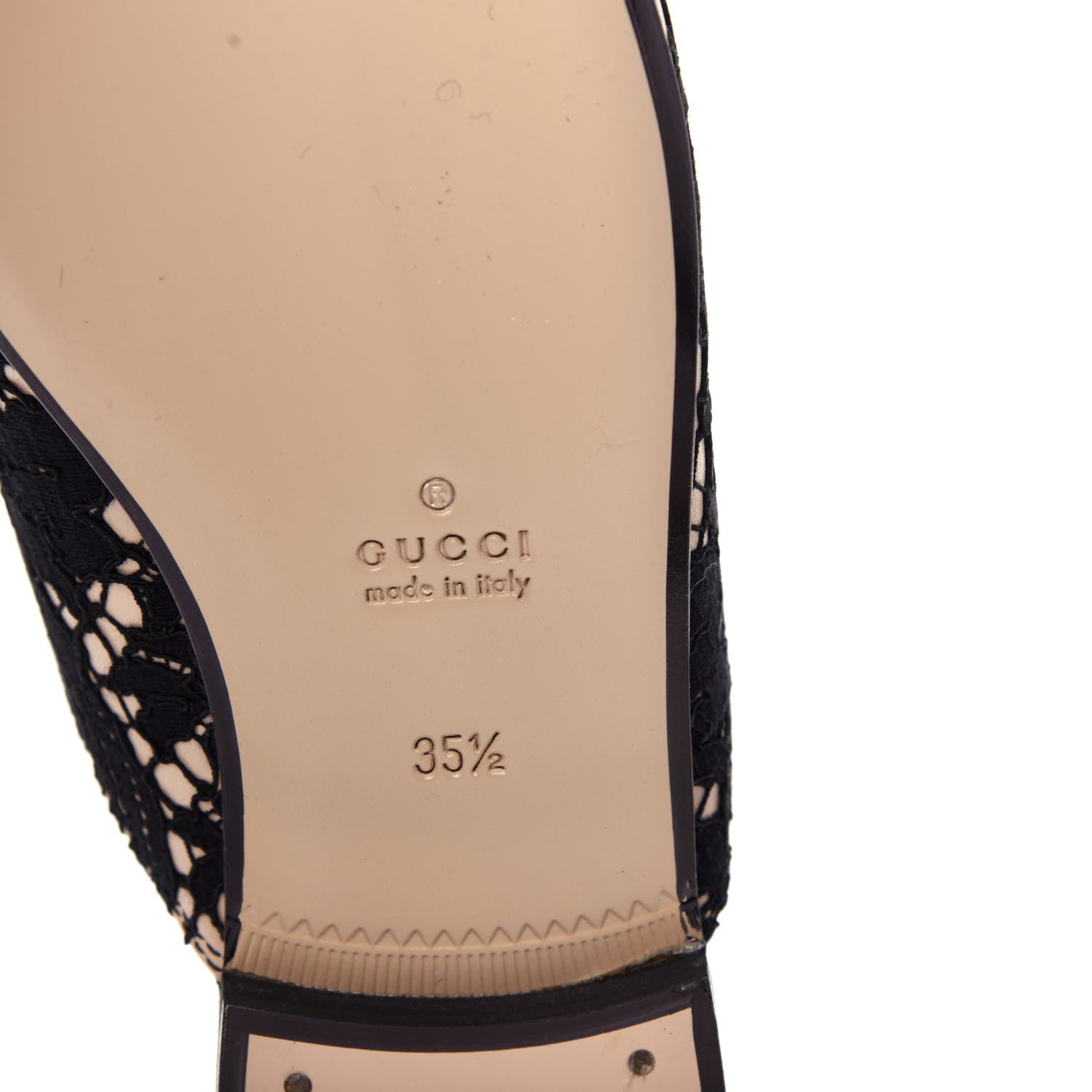 Gucci Lace Malaga Kid Womens Princetown Slippers 35.5 Black Skin Rose 8 of 10
