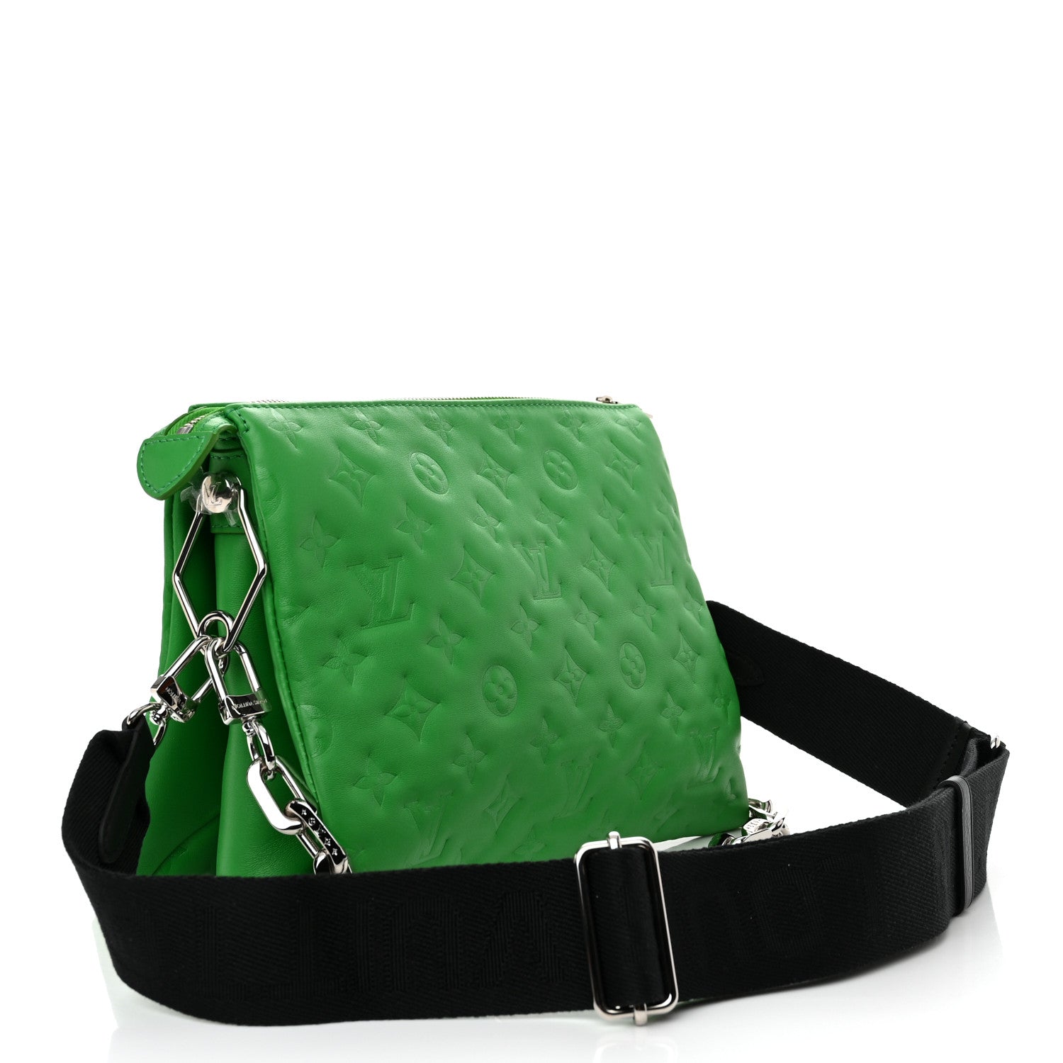Louis Vuitton Lambskin Embossed Monogram Coussin PM LV Motion Green 3 of 12
