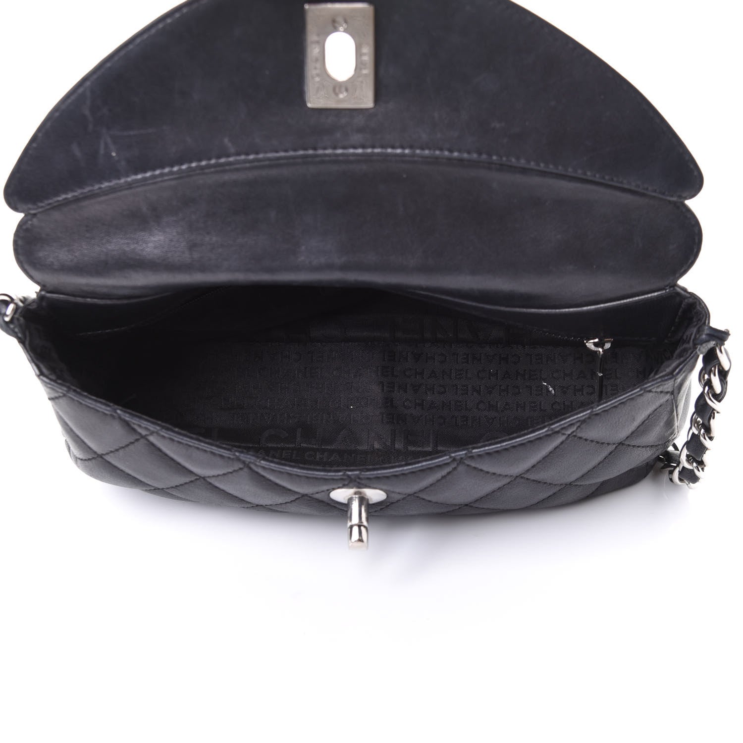 Chanel Lambskin Quilted CC Turnlock Flap Shoulder Bag Black 4 of 10