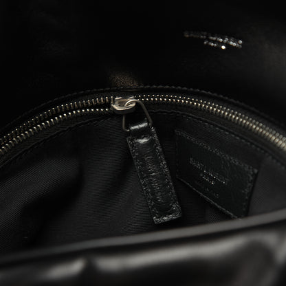 Saint Laurent Lambskin Quilted Medium Loulou Puffer Monogram Chain Satchel Black 11 of 23