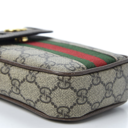 Gucci GG Supreme Monogram Web Ophidia Phone Crossbody Bag Beige New Acero 5 of 10