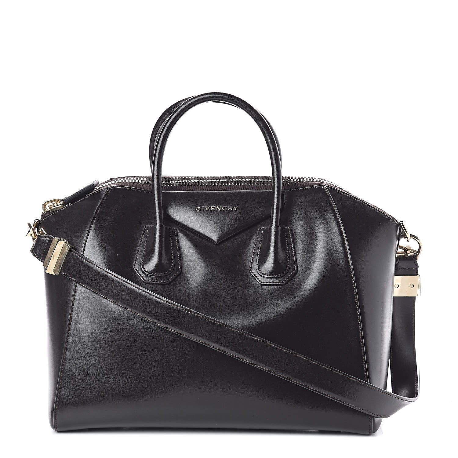Givenchy Shiny Lord Calfskin Medium Antigona Dark Brown 1 of 11